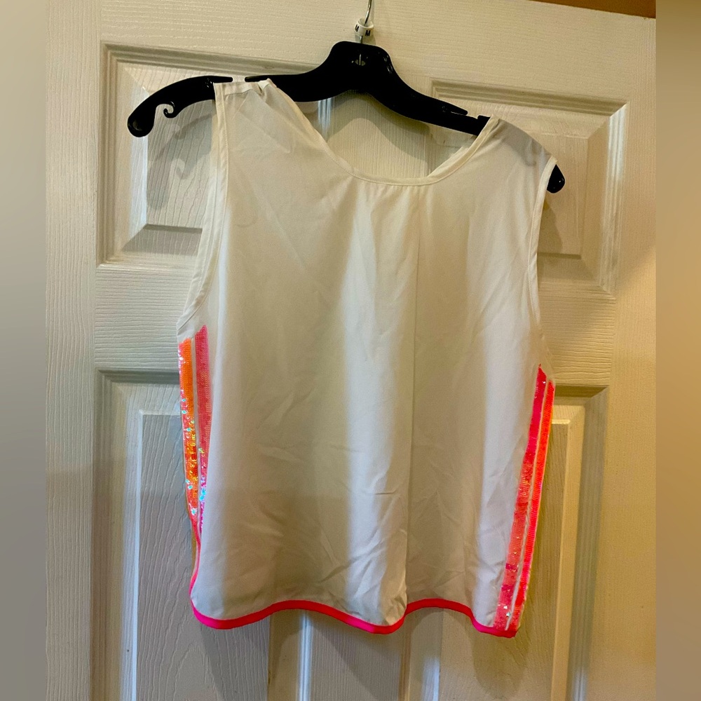 Queen of Sparkles size Small white Rainbow side active tank